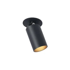 Arcchio Einbaustrahler Davin, schwarz, Zylinder, 2er-Set