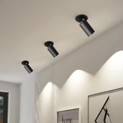 Arcchio Einbaustrahler Davin, schwarz, Zylinder, 2er-Set