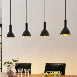 Arcchio Hängelampe Cosmina, 4-flammig, Länge 120 cm, schwarz