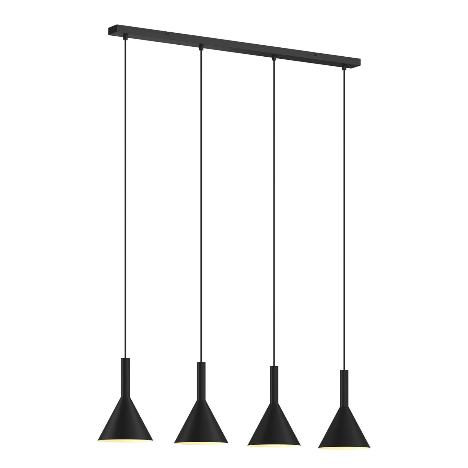 Arcchio Hängelampe Tadej, 4-flg., schwarz-weiß, Metall, E27