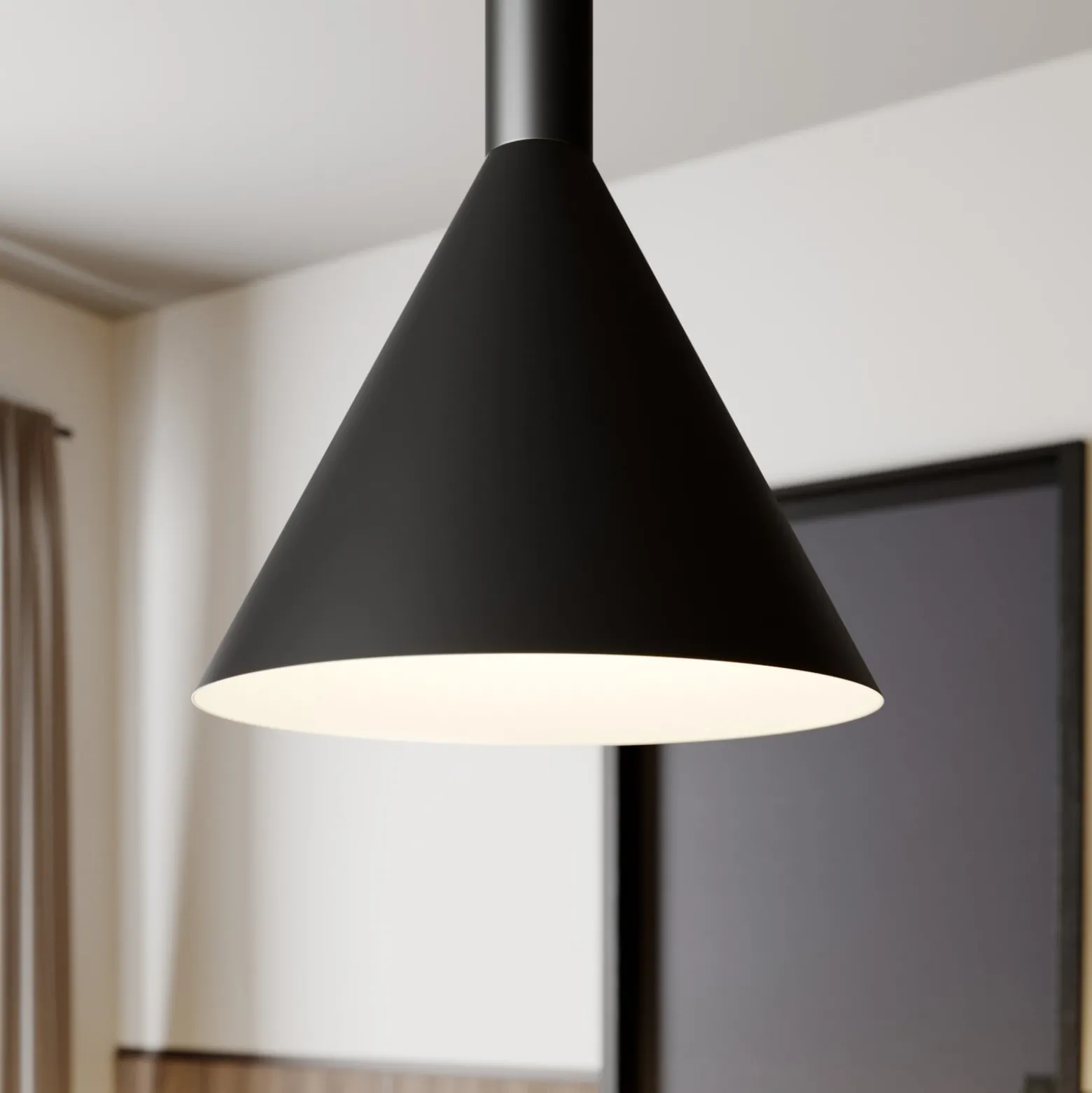 Arcchio Hängelampe Tadej, 4-flg., schwarz-weiß, Metall, E27