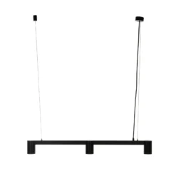 Arcchio Hängeleuchte Brinja, schwarz, 90 cm, 3-flg., GU10