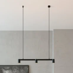 Arcchio Hängeleuchte Brinja, schwarz, 90 cm, 3-flg., GU10