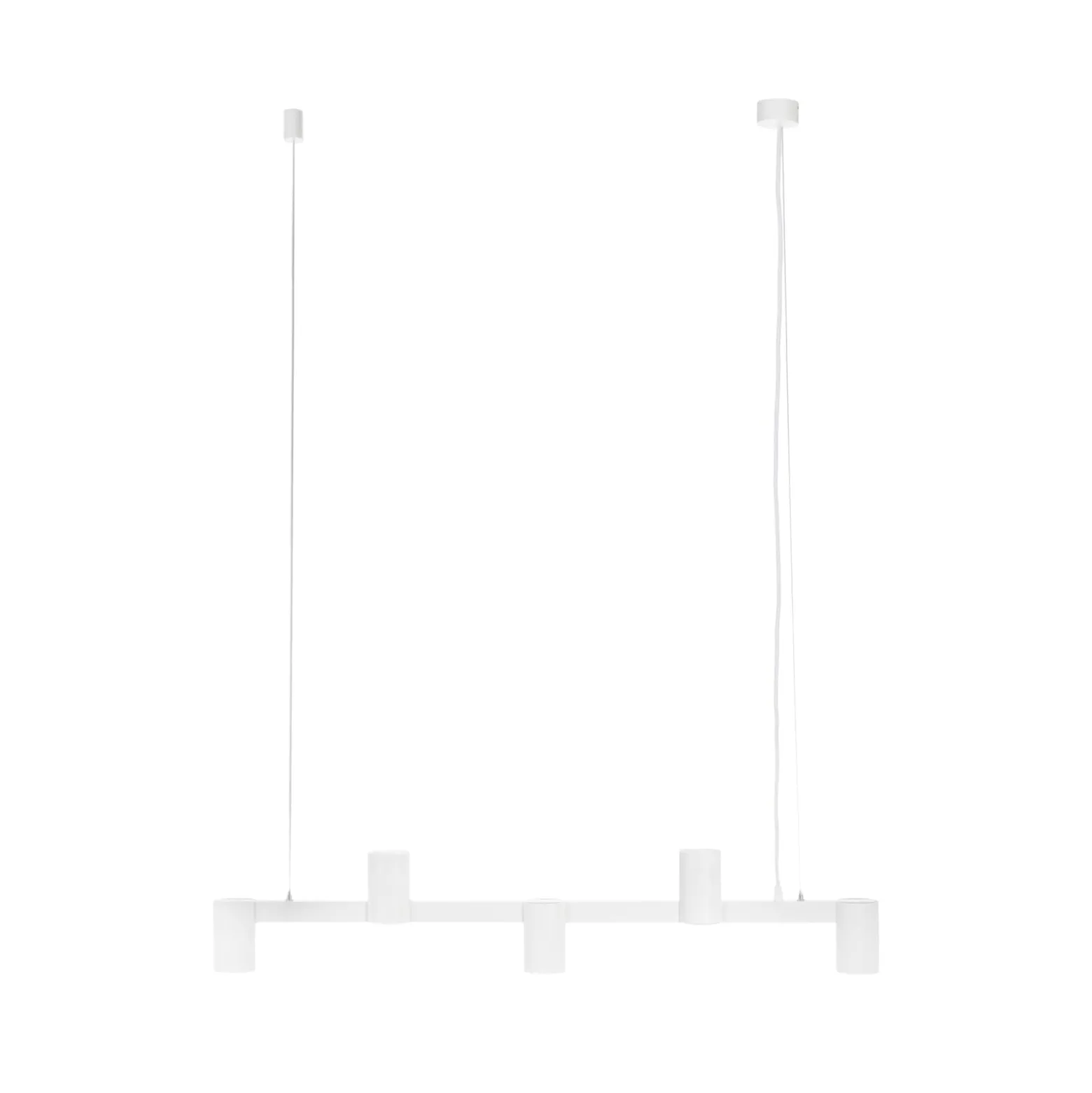 Arcchio Hängeleuchte Brinja, weiß, Länge 90 cm, 5-flg., GU10