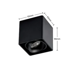 Arcchio Kubika Downlight, 9 cm, schwarz, 1-flg., Metall