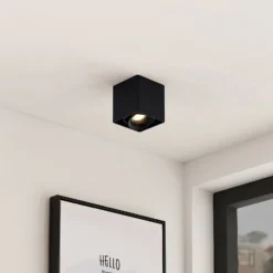 Arcchio Kubika Downlight, 9 cm, schwarz, 1-flg., Metall