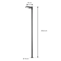 Arcchio LED-Außenleuchte Nefarius, 250 cm, dunkelgrau, IP65