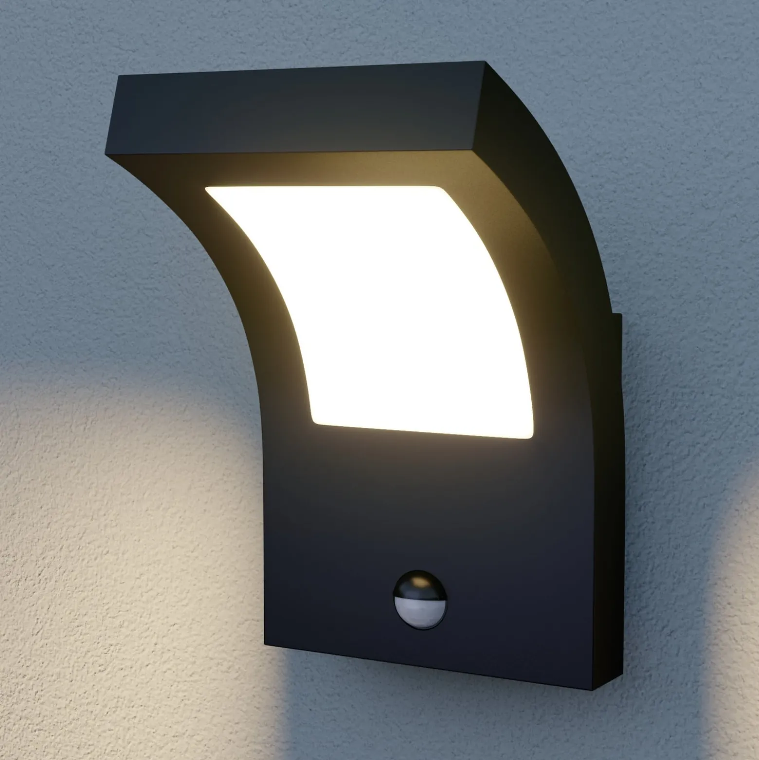 Arcchio LED-Außenwandleuchte Advik, anthrazit, IP54, Sensor