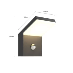 Arcchio LED-Außenwandleuchte Yolena, Sensor, anthrazit, Alu