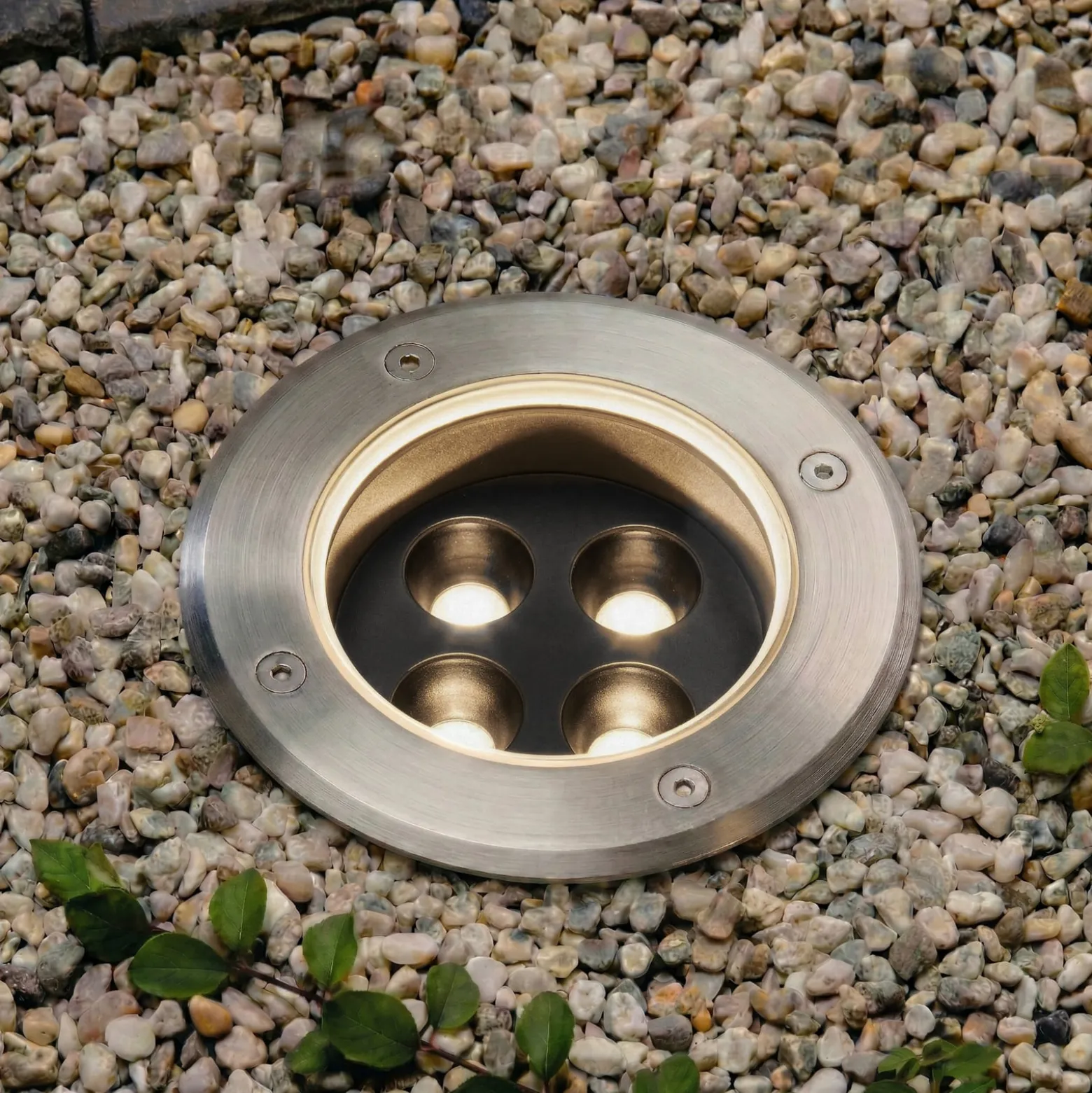 Arcchio LED-Bodeneinbauspot Thentos, Ø 12 cm 40° nickel IP67