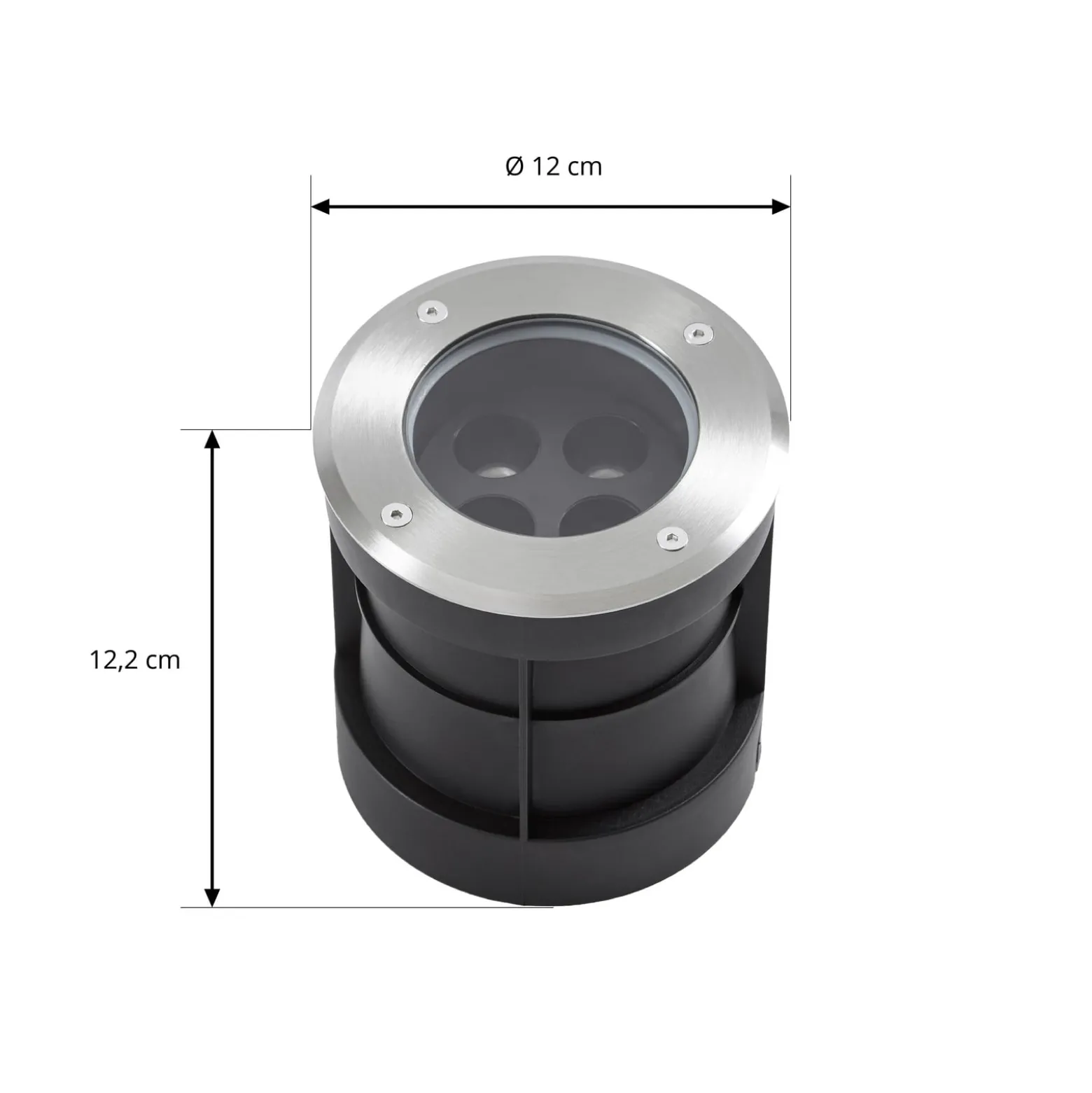 Arcchio LED-Bodeneinbauspot Thentos, Ø 12 cm 40° nickel IP67