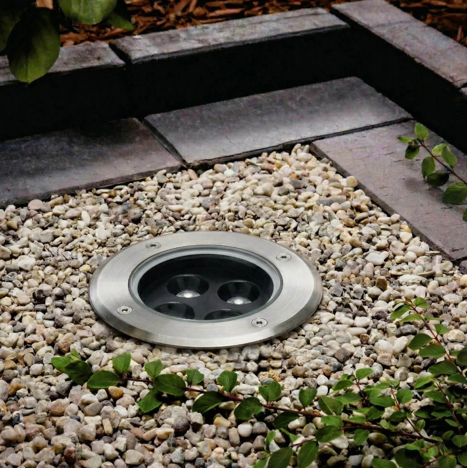 Arcchio LED-Bodeneinbauspot Thentos, Ø 12 cm 40° nickel IP67