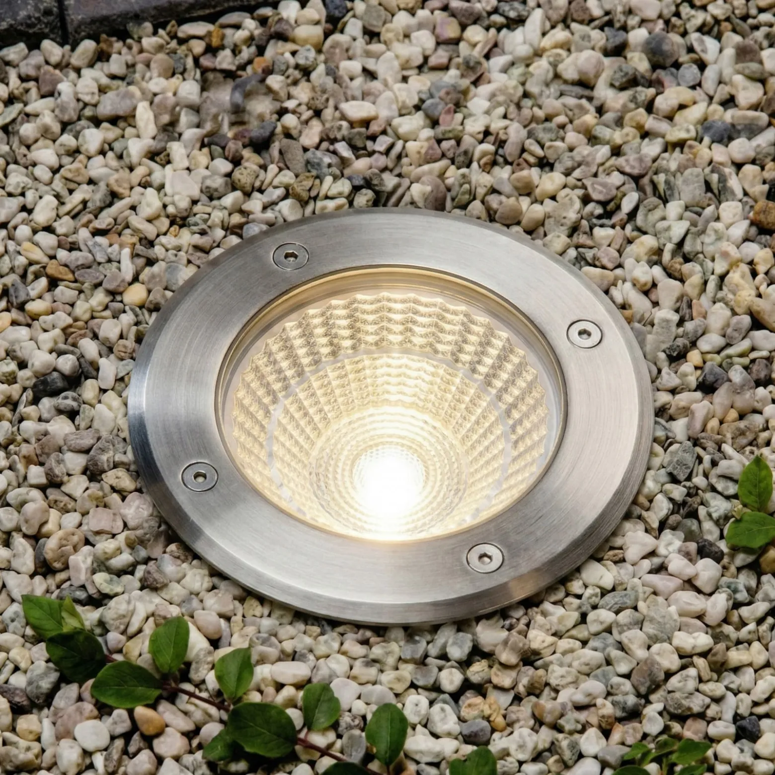 Arcchio LED-Bodeneinbauspot Thentos, Ø 12 cm 60° nickel IP67
