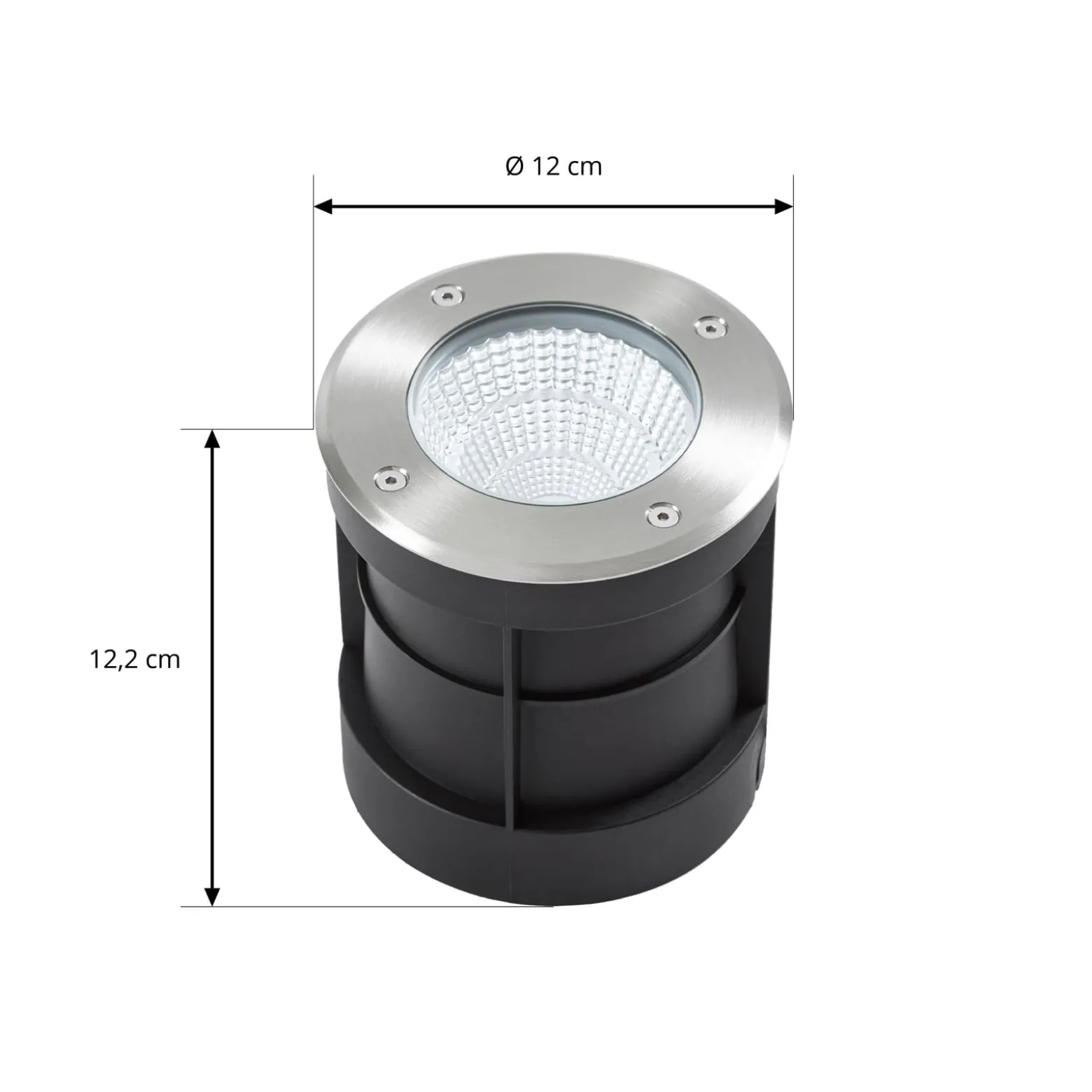 Arcchio LED-Bodeneinbauspot Thentos, Ø 12 cm 60° nickel IP67