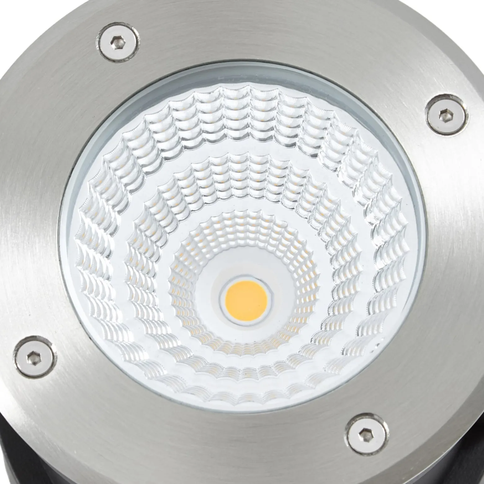 Arcchio LED-Bodeneinbauspot Thentos, Ø 12 cm 60° nickel IP67
