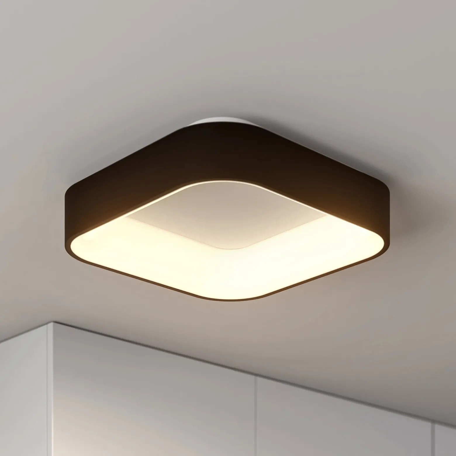 Arcchio LED-Deckenlampe Aleksi, 45 x 45 cm, schwarz, CCT