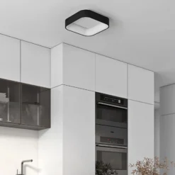 Arcchio LED-Deckenlampe Aleksi, 45 x 45 cm, schwarz, CCT