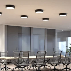 Arcchio LED-Deckenlampe Noabelle, Ø 40 cm, schwarz, Metall