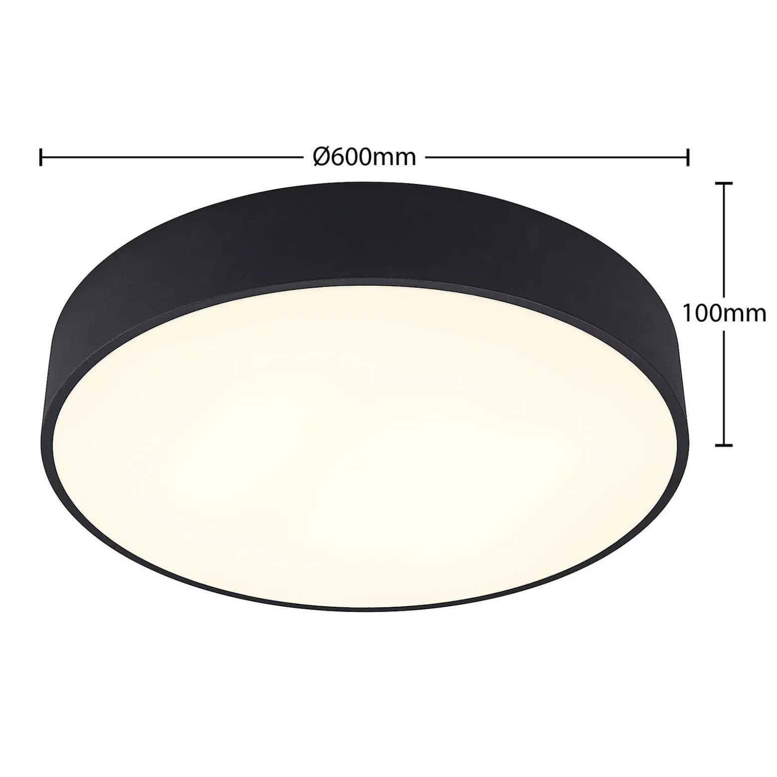 Arcchio LED-Deckenlampe Noabelle, Ø 60 cm, schwarz, Metall