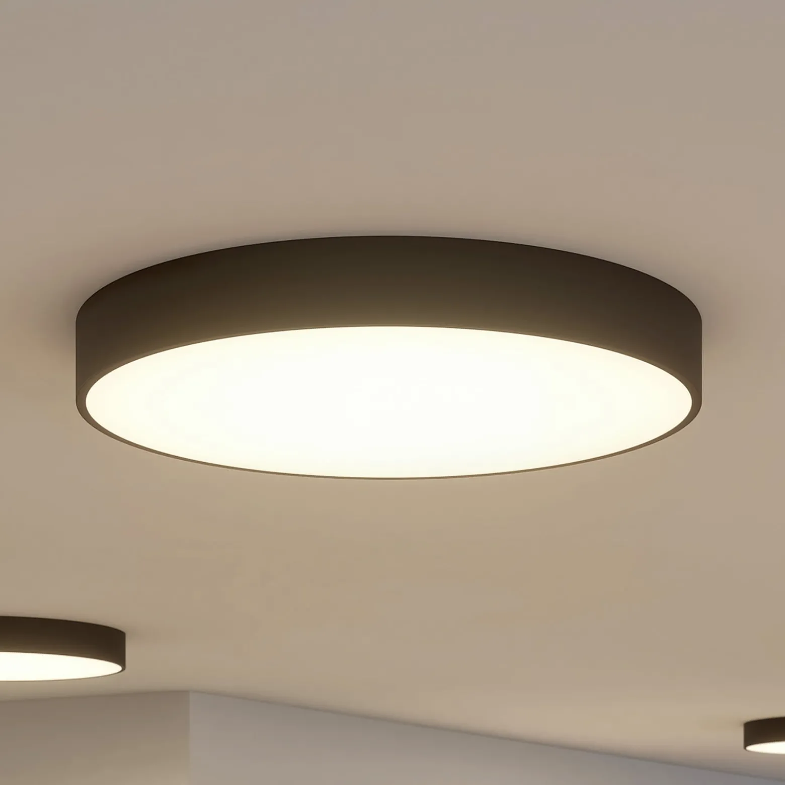 Arcchio LED-Deckenlampe Noabelle, Ø 80 cm, schwarz, Metall