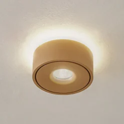 Arcchio LED-Deckenlampe Rotari, braun, up und down
