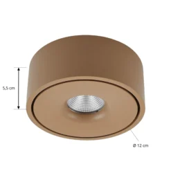 Arcchio LED-Deckenlampe Rotari, braun, up und down