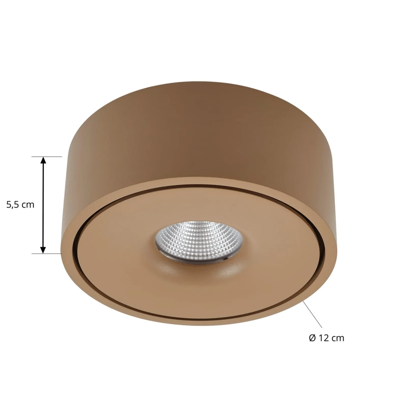 Arcchio LED-Deckenlampe Rotari, braun, up und down