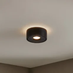 Arcchio LED-Deckenlampe Rotari, Ø 12 cm, up & down, schwarz