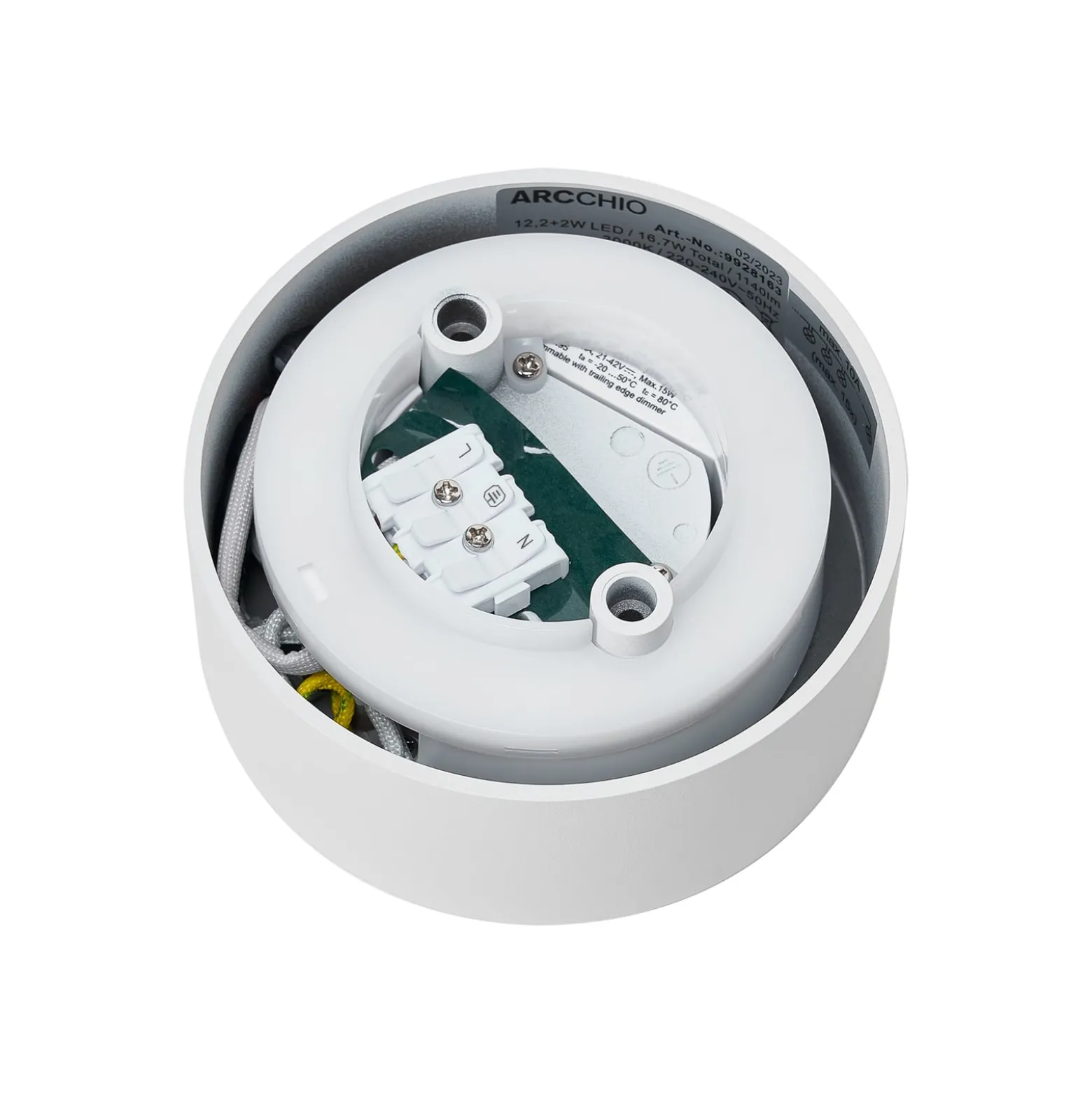 Arcchio LED-Deckenlampe Rotari, Linse, 2-fl. starr
