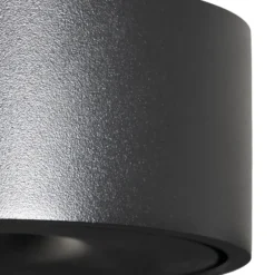 Arcchio LED-Deckenlampe Rotari, schwarz, Metall, Ø 12cm