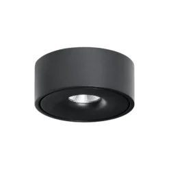 Arcchio LED-Deckenlampe Rotari, schwarz, Metall, Ø 12cm