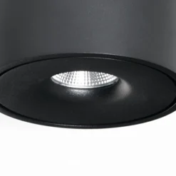Arcchio LED-Deckenlampe Rotari, schwarz, Metall, Ø 12cm