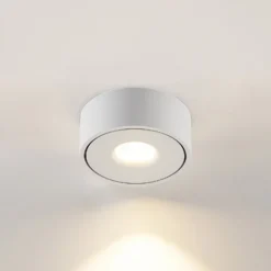 Arcchio LED-Deckenlampe Rotari, weiß, Metall, Ø 12cm