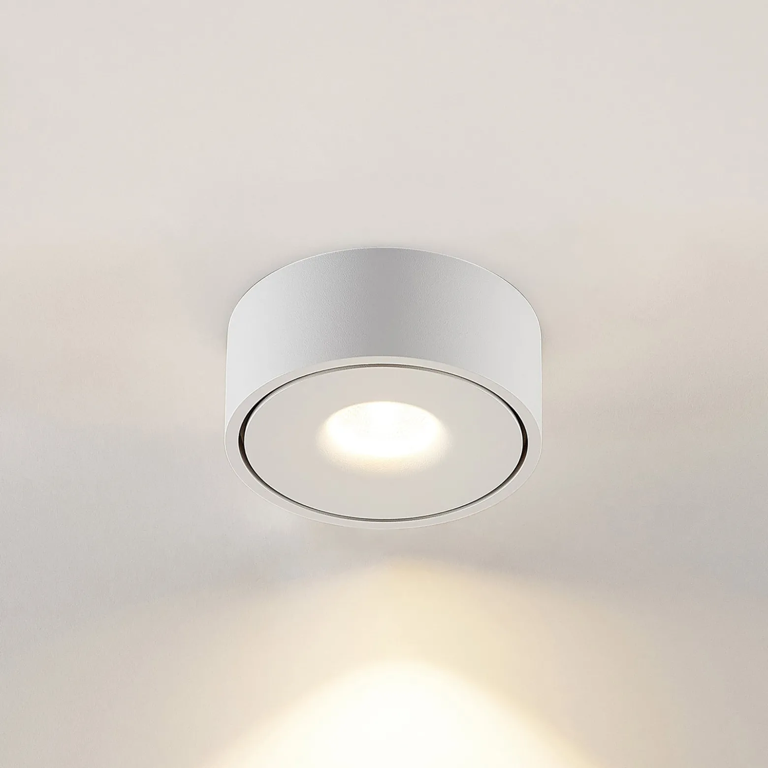 Arcchio LED-Deckenlampe Rotari, weiß, Metall, Ø 12cm