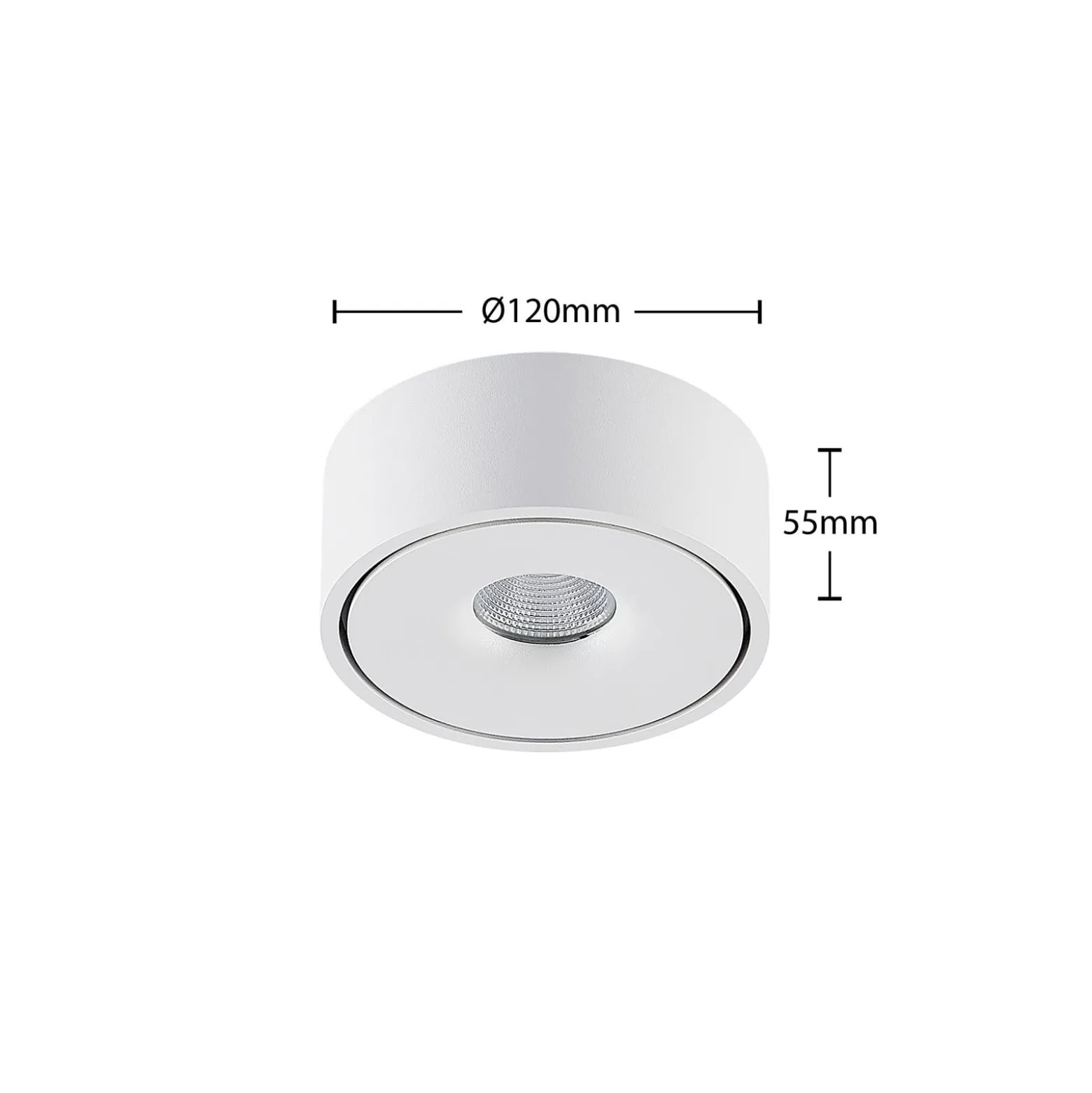 Arcchio LED-Deckenlampe Rotari, weiß, Metall, Ø 12cm