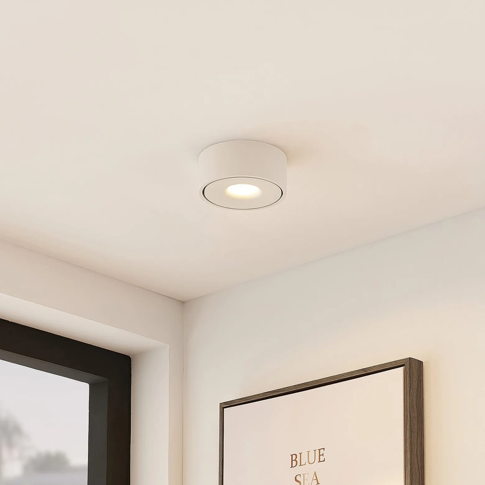 Arcchio LED-Deckenlampe Rotari, weiß, Metall, Ø 12cm