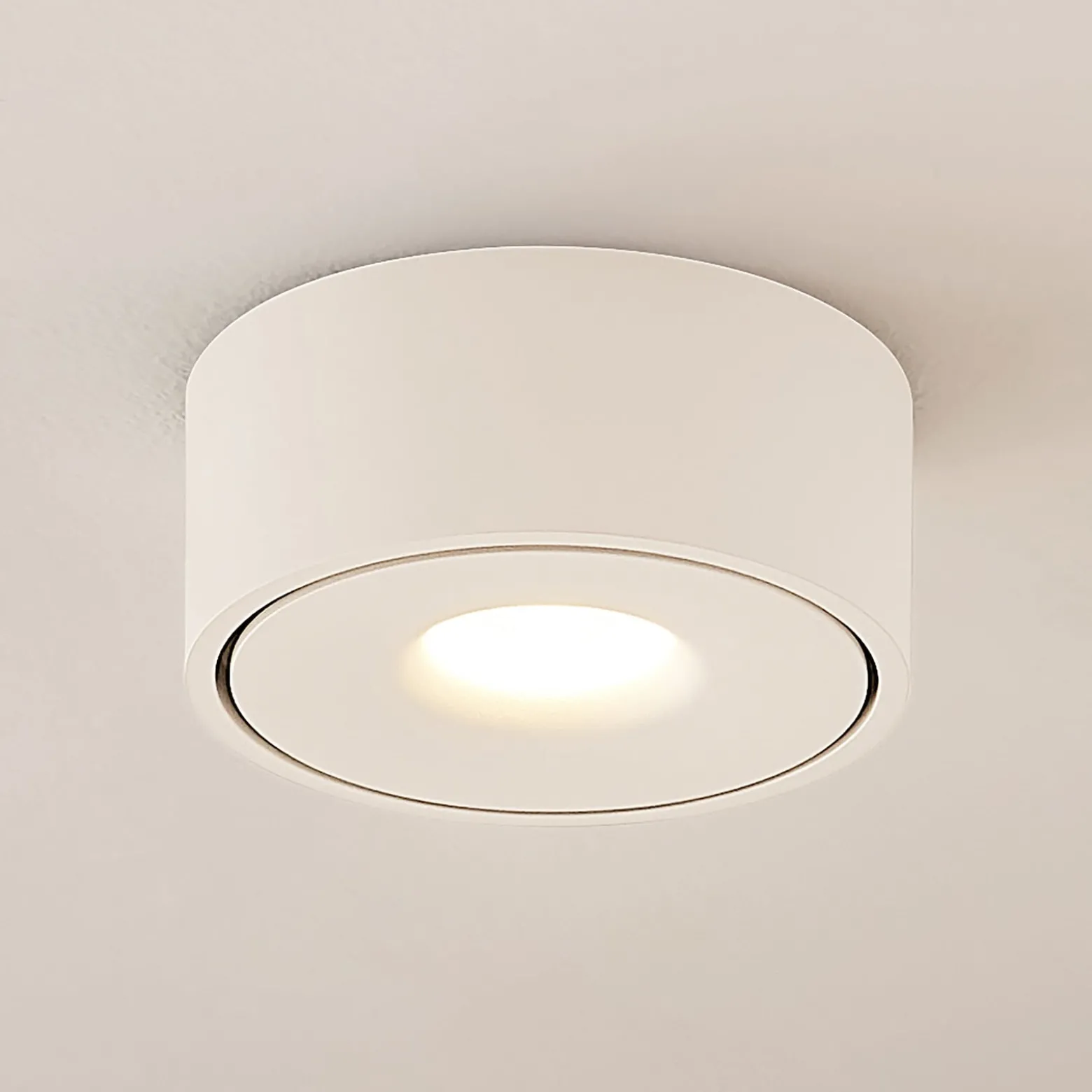 Arcchio LED-Deckenlampe Rotari, weiß, Metall, Ø 12cm