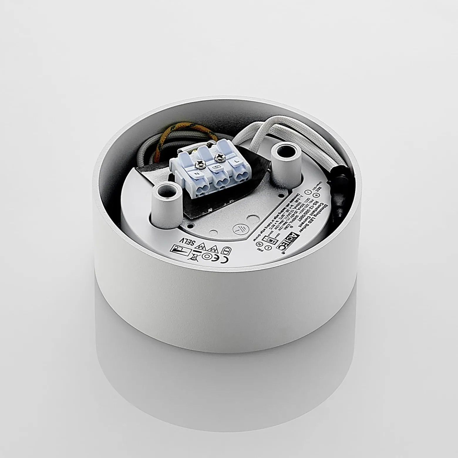 Arcchio LED-Deckenlampe Rotari, weiß, Metall, Ø 12cm