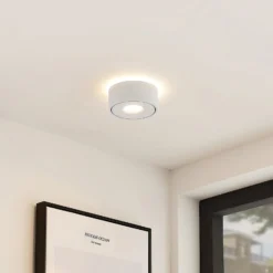 Arcchio LED-Deckenlampe Rotari, weiß, up und down, Alu
