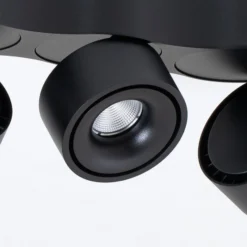 Arcchio LED-Deckenleuchte Rotari, Linsen, 3-flammig, schwarz