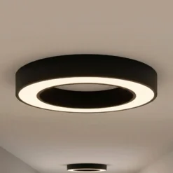 Arcchio LED-Deckenleuchte Sharelyn, Ø60 cm, schwarz, dimmbar