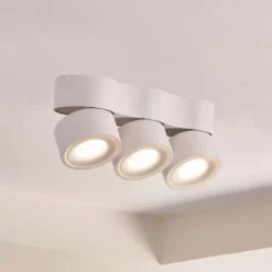Arcchio LED-Deckenstrahler Rotari, Linsen, 3-flammig, weiß