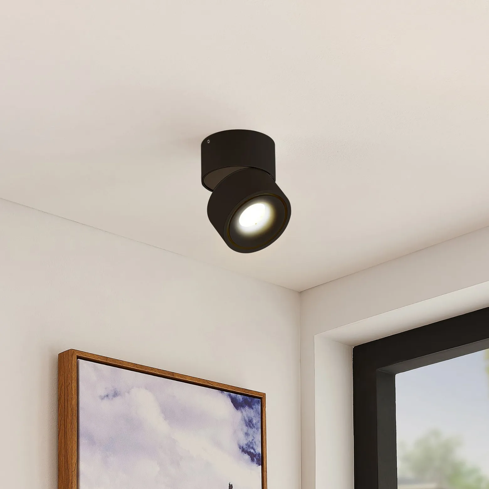 Arcchio LED-Deckenstrahler Rotari, 620lm, 1-flg., schwarz