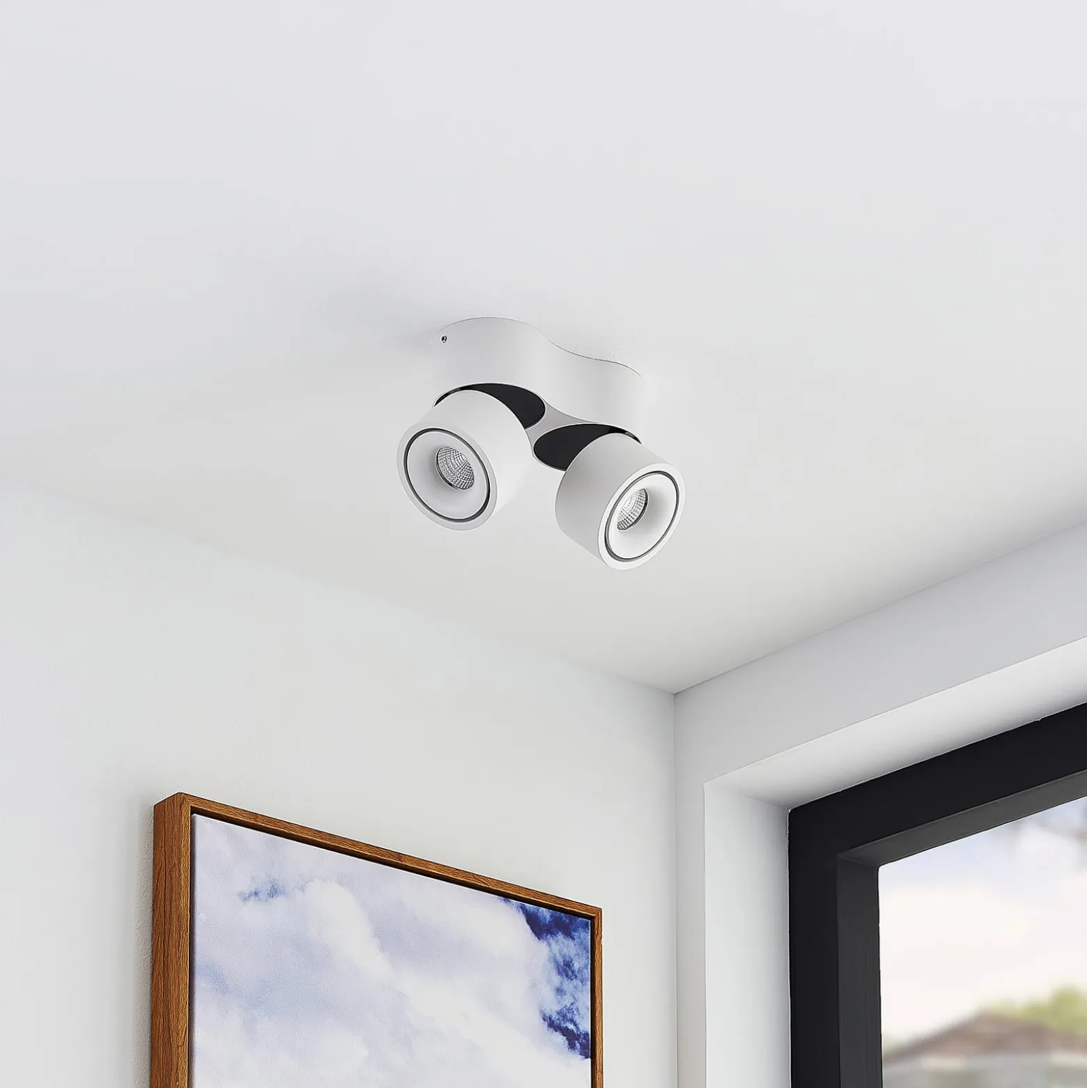Arcchio LED-Deckenstrahler Rotari, weiß, 2-flg., 1362lm