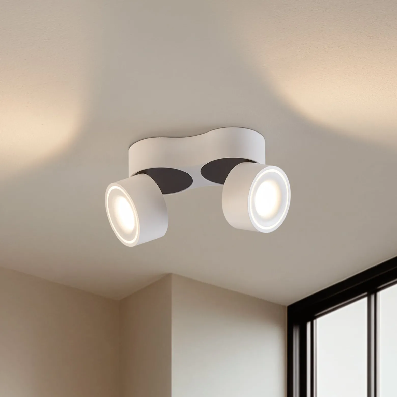 Arcchio LED-Deckenstrahler Rotari, weiß, 2-flg., 2270lm