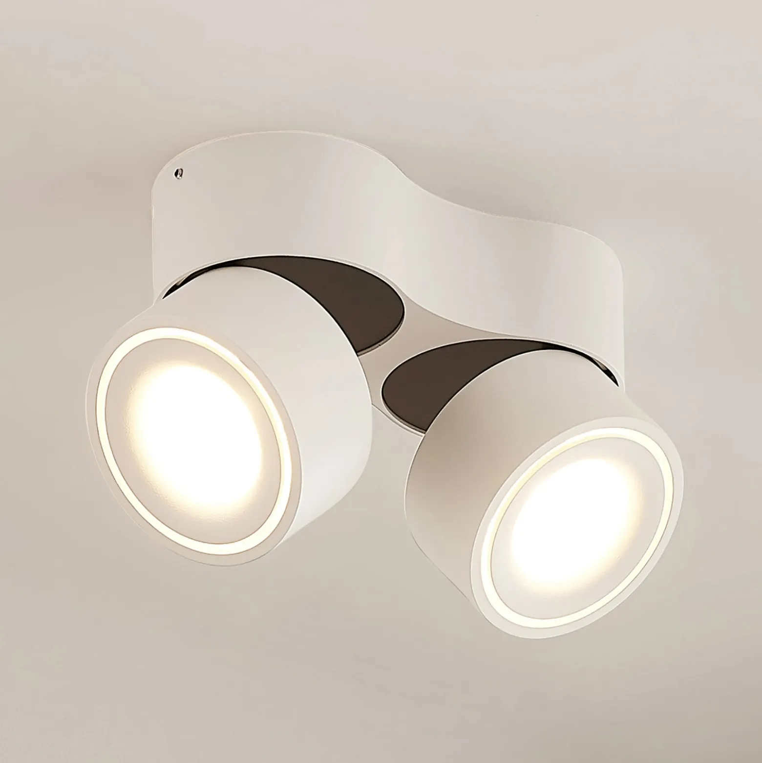 Arcchio LED-Deckenstrahler Rotari, weiß, 2-flg., 2270lm