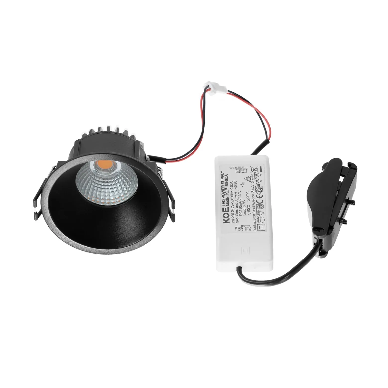 Arcchio LED-Downlight Niria, schwarz, 2.700K