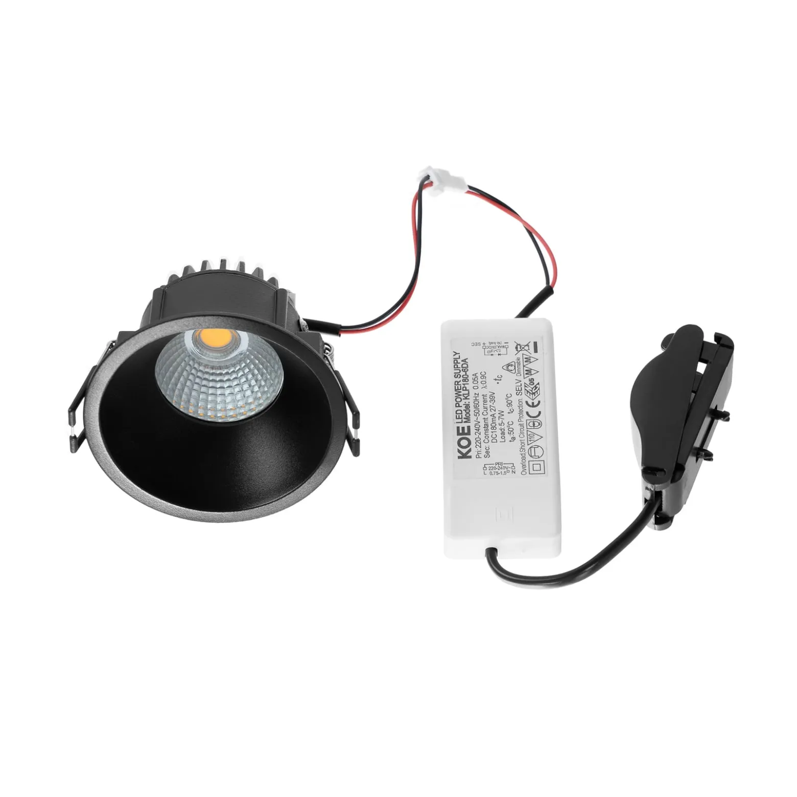 Arcchio LED-Downlight Niria, schwarz, 4.000K