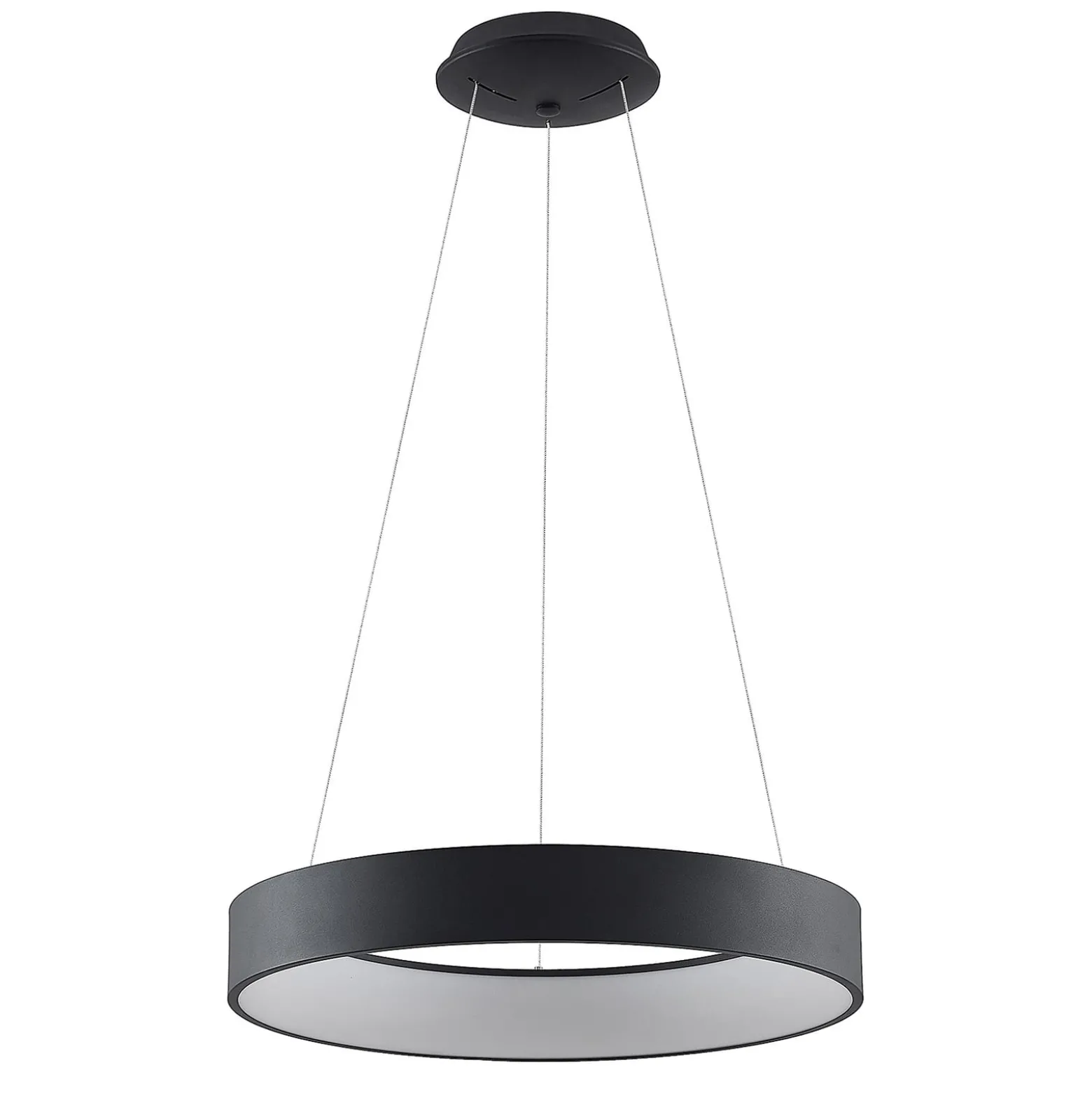 Arcchio LED-Hängelampe Aleksi, Ø 60 cm, schwarz, Metall, CCT