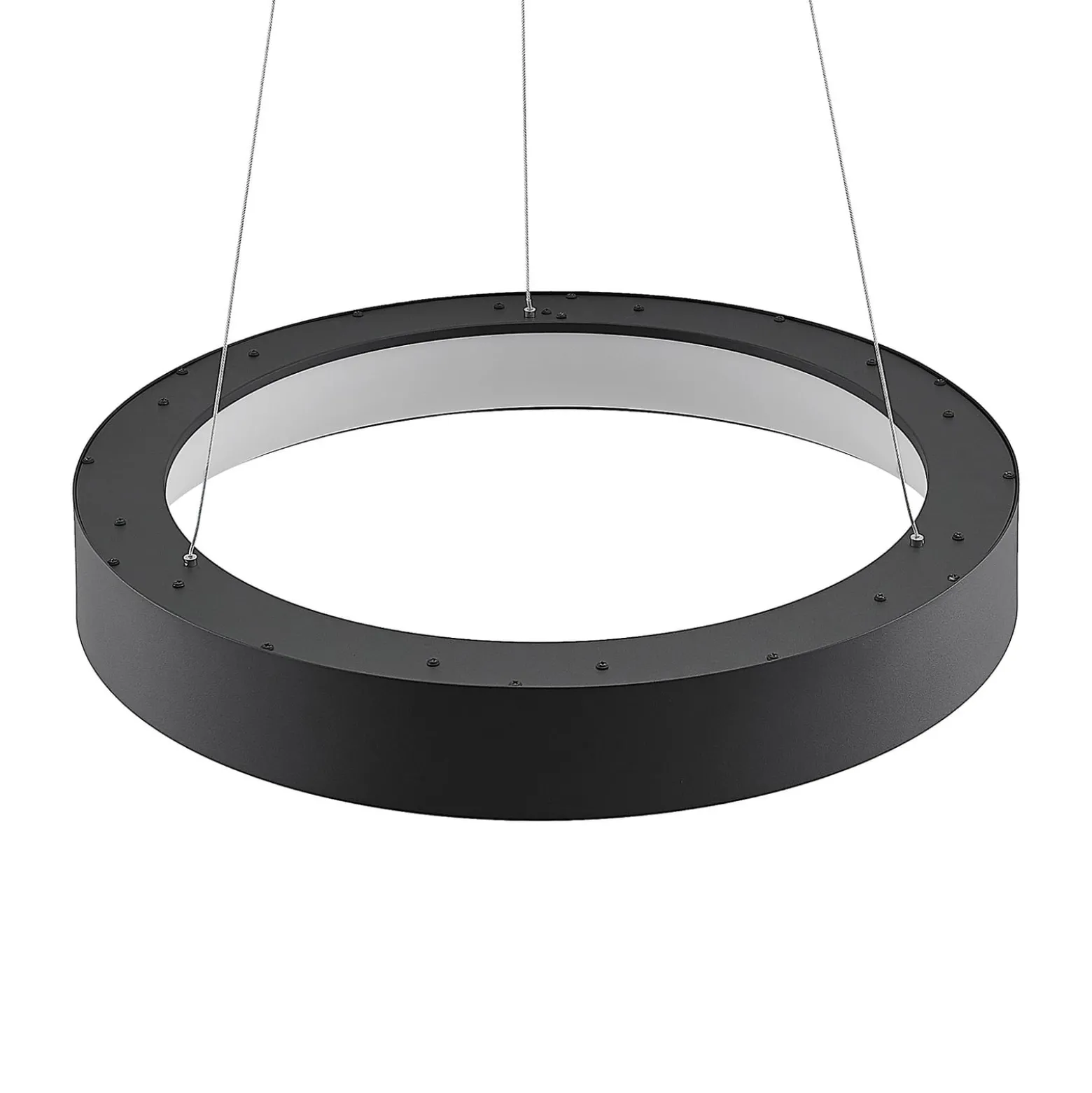 Arcchio LED-Hängelampe Aleksi, Ø 60 cm, schwarz, Metall, CCT